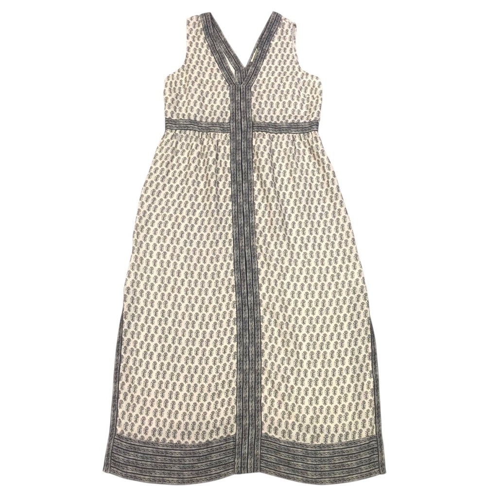 Faherty Macey Linen Maxi Dress Sleeveless Boho Women's XL Summer Pearl Blossom